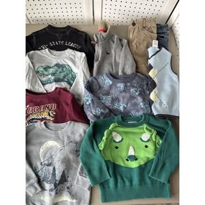 LOT/10 Boys 2T Fall Winter Lot Long SLV Sweater Jeans Corduroy Vest